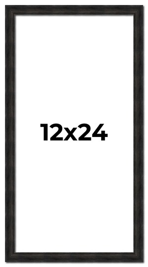 12x24 Thin Barnwood Picture Frame with UV-Resistant Acrylic & Acid Free Backing, Available in 2 Paint Finishes - Grey and Black